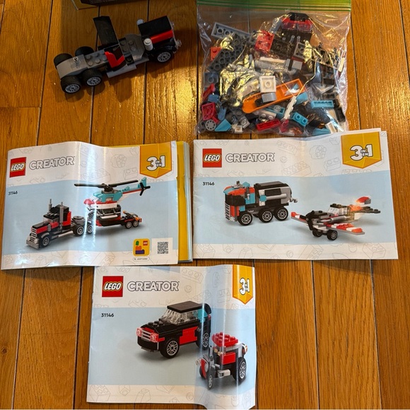 2 Lego Creator Sets High Speed Train 40518 Flat Bed Truck Helicopter 31146 - Picture 6 of 7